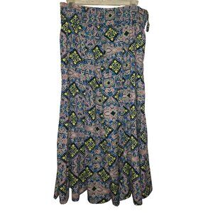 Earthbound Trading Co. Bohemian‎ Print Elastic Waist Palazzo Pants Size L Hippy